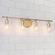 preview thumbnail 11 of 42, Modern 3-Light Gold Bathroom Vanity Light Organic Bulb Shape Glass Wall Sconce