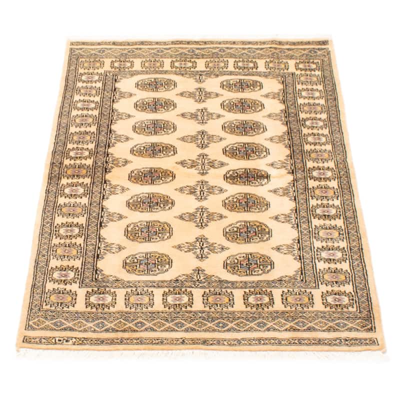 ECARPETGALLERY Hand-knotted Peshawar Bokhara Beige Wool Rug - 3'1 x 4'10