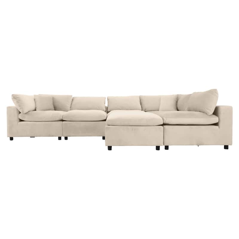 GDFStudio - Hayward Velvet 6-Seater Modular Sectional Sofa