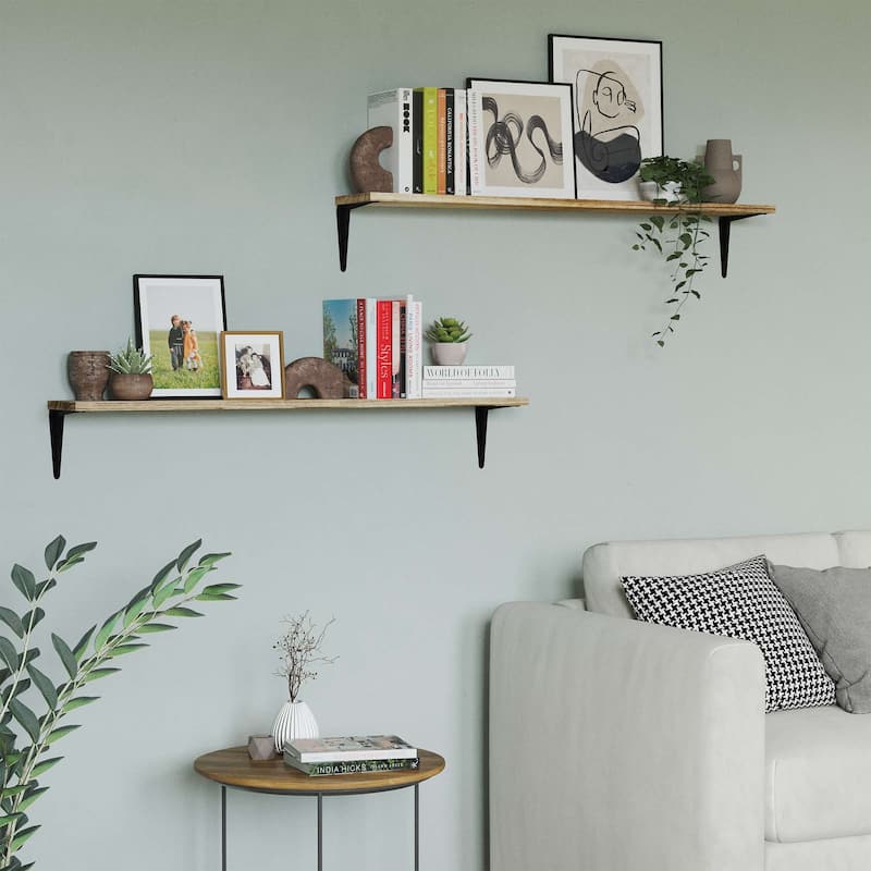 36'' Bookshelves Wall Mounted, Hanging Shelves, Storage Shelves, Wood Floating Shelves for Wall