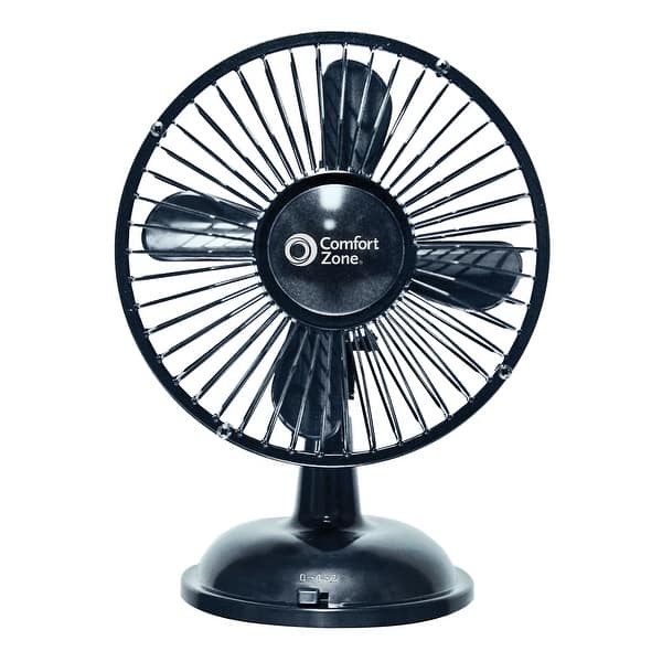 Shop Comfort Zone 5 Oscillating Desk Fan Black Overstock 30485427
