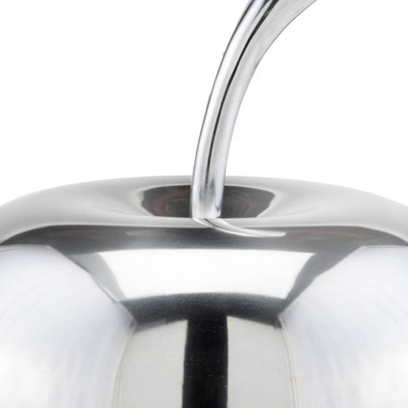 HomeRoots 13" Silver Buffed Aluminum Decorative Apple Tabletop Sculpture - 12' X '13' X '12