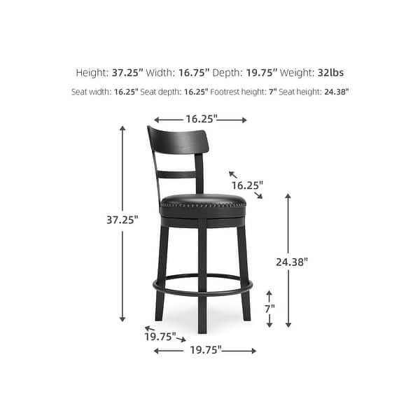 dimension image slide 3 of 4, Valebeck Swivel Barstool
