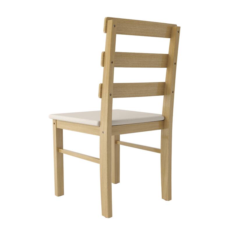 Solid Wood Dining Table Set for 4, includes 1 Rectangle Table & 4 Upholstered Chairs, 5-Piece Kitchen Dining Table & Chair Set