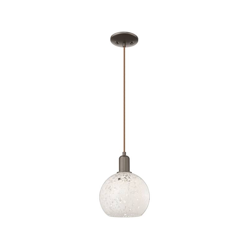 Innovations Lighting Endless Possibilities Arcadia - White Mouchette - 1 Light 8" Cord Hung Mini Pendant - Oil Rubbed Bronze