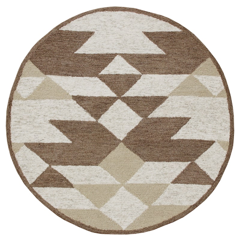 Sevita Rustic Southwestern Geometric Round Rug