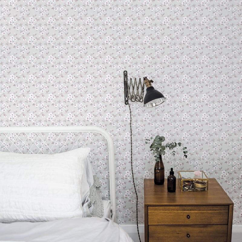 Galerie Wallcoverings Secret Garden Delicate Flower Trail Non-woven Matte Wallpaper Roll