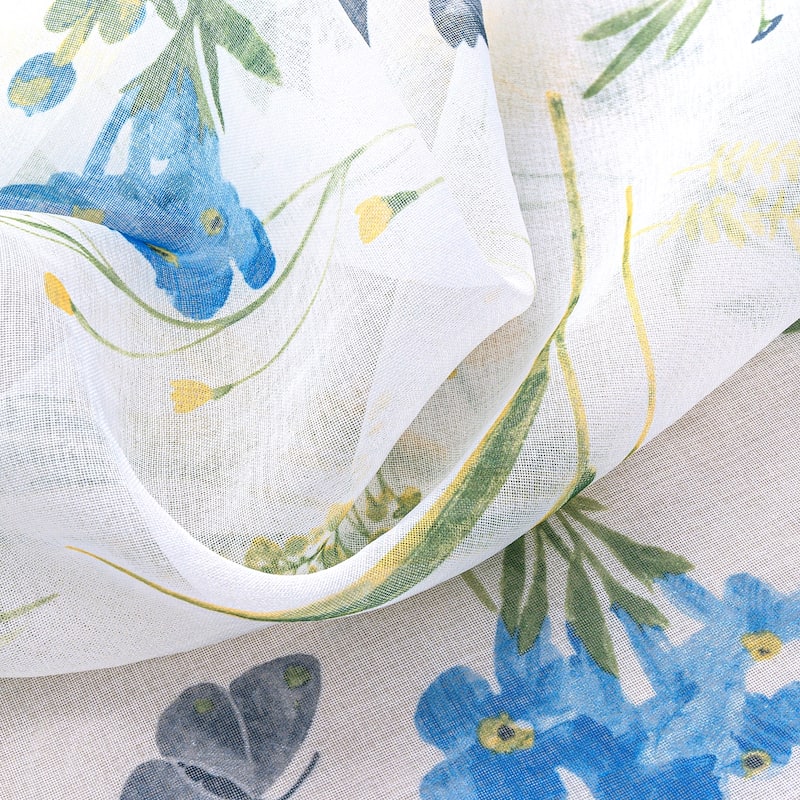 Kelce Floral Sheer Window Curtain Panel 90 inch