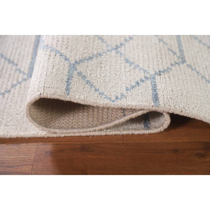 All-Over Moroccan Indian Area Rug Hand-Knotted Wool Carpet - 5'0"x 7'11"