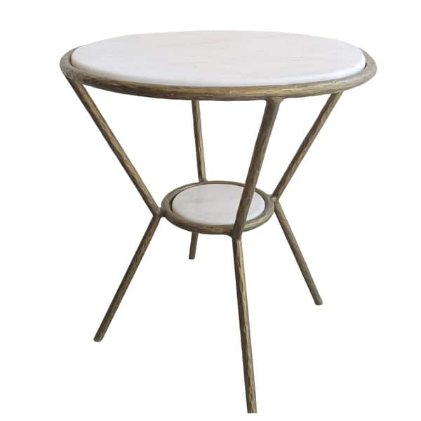 slide 2 of 2, Uttermost Refuge Round White Side Table - 23 W X 25.5 H X 23 D (in)