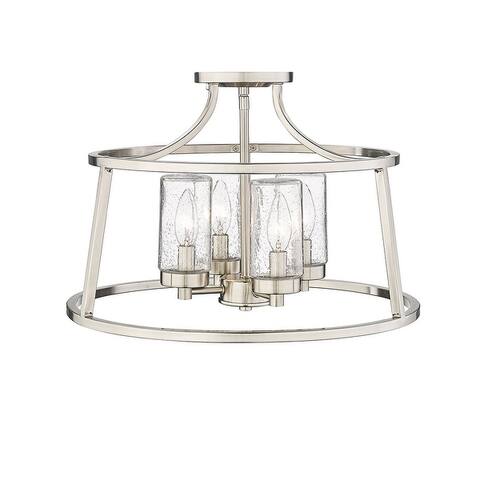Millennium Lighting Errol 4 Light Semi-Flush with Clear Glass Shades