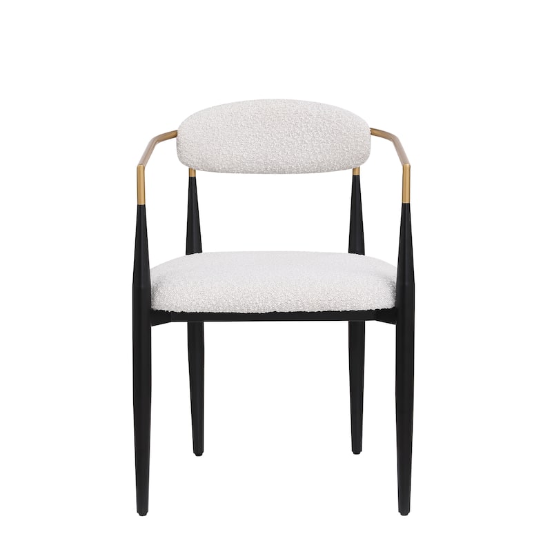 Modern Industrial Elmore Upholstered Dining Chairs (Set of 2) with Iron Frame by Christopher Knight Home