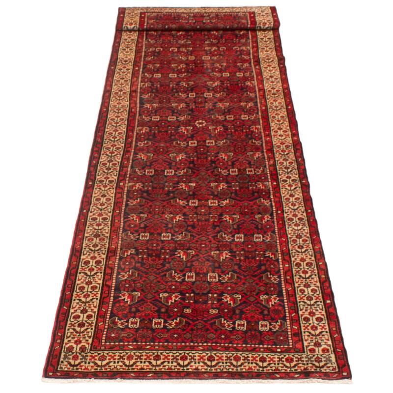 ECARPETGALLERY Hand-knotted Andelz Red Wool Rug - 3'7 x 13'4