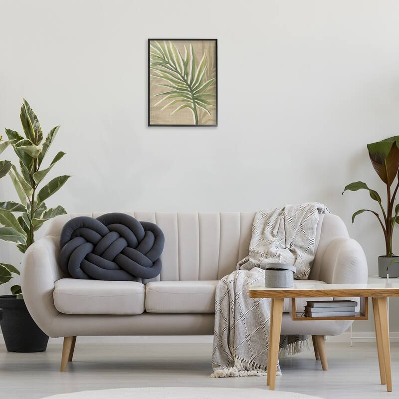 Stupell Natural Curved Palm Leaf Framed Giclee Art Design By June Erica Vess