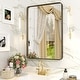 preview thumbnail 188 of 192, KIOTEE Modern Metal Frame Wall Mounted Bathroom Vanity Mirror with 5-year warranty 28x20 - Bronze