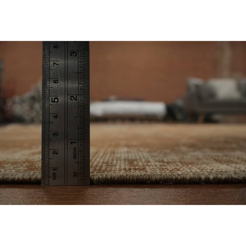 Hand Knotted Oriental 100% Wool Carpet Transitional Floral Brown Anatolian Area Rug - 9' 3'' X 5' 4''