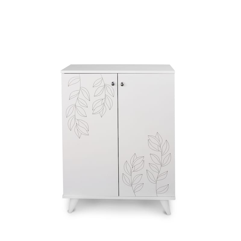 Wood Base Shoe Cabinet With Double Door