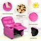preview thumbnail 39 of 38, Gymax Kids Youth Recliner Chair Velvet Fabric w/Cup Holder & Side