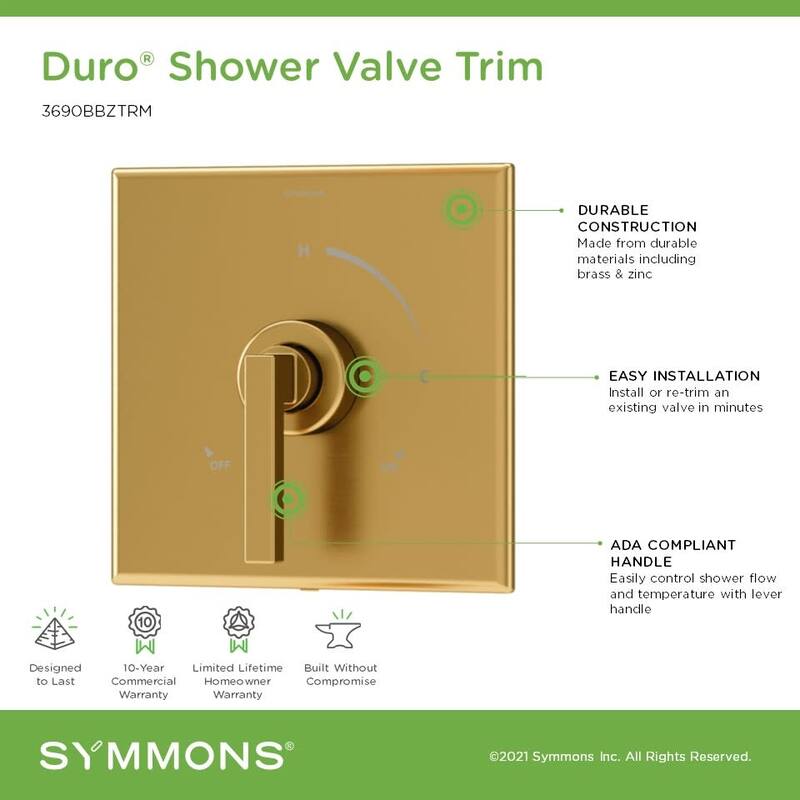 Symmons 3690TRM Duro Pressure Balanced Valve Trim Only with Single