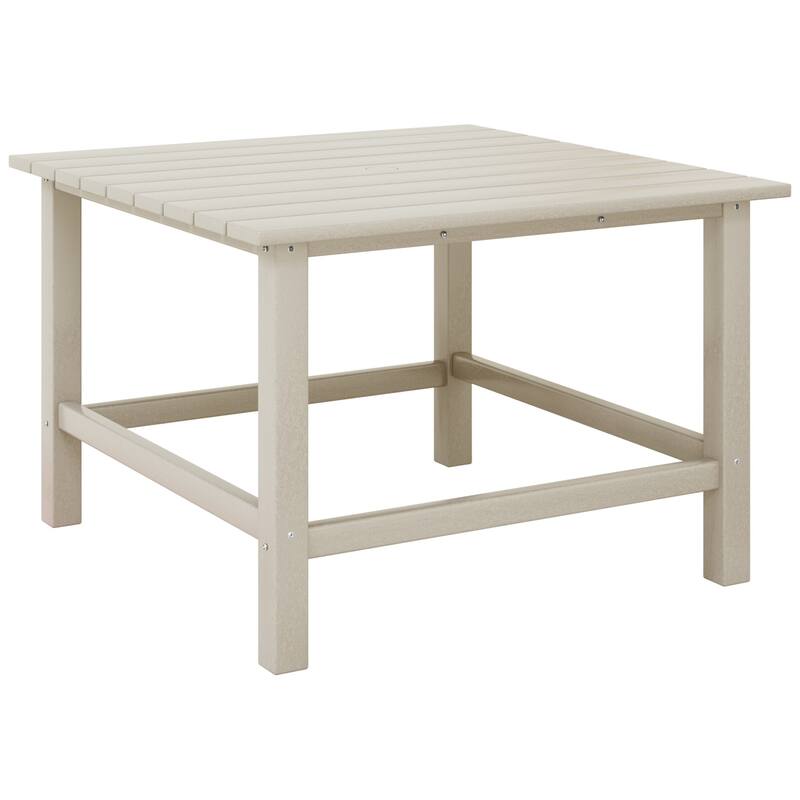 Polytrends Laguna Kids Outdoor 31" Square Poly Dining Table - Sand