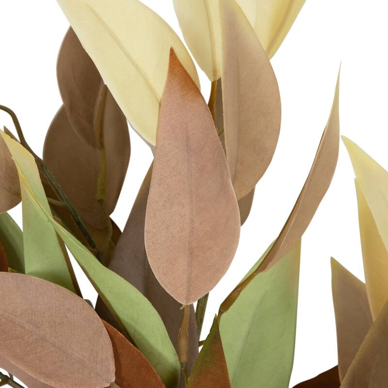 Autumn Harvest Neutral Fall Foliage Leaf Wreath 22-Inch Unlit - 22"