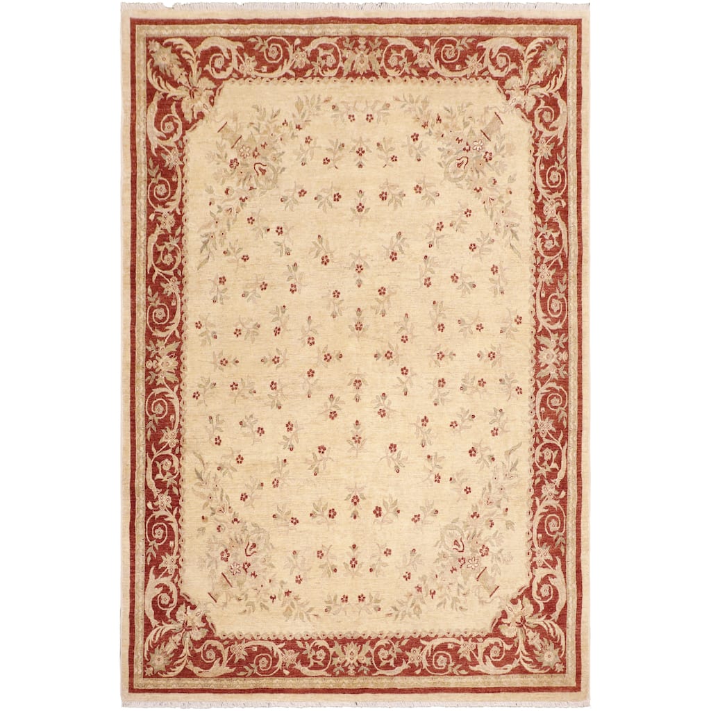 Artisan Oushak Open Field Hand-Knotted Wool Area Rug