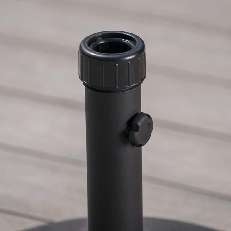 55 lbs Round Concrete and Steel Umbrella Holder for Outdoor Patios