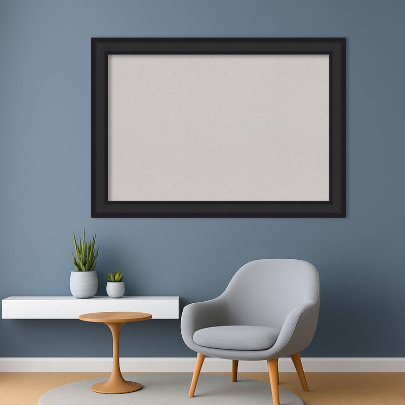 Oliver Black Wood Framed Cork Board - Bulletin Board, Organization Board, Pin Board