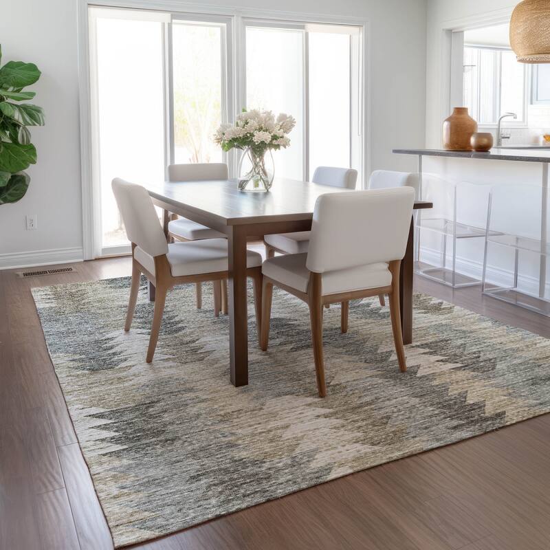 Machine Washable Indoor/ Outdoor Chantille Modern Moroccan Boho Rug