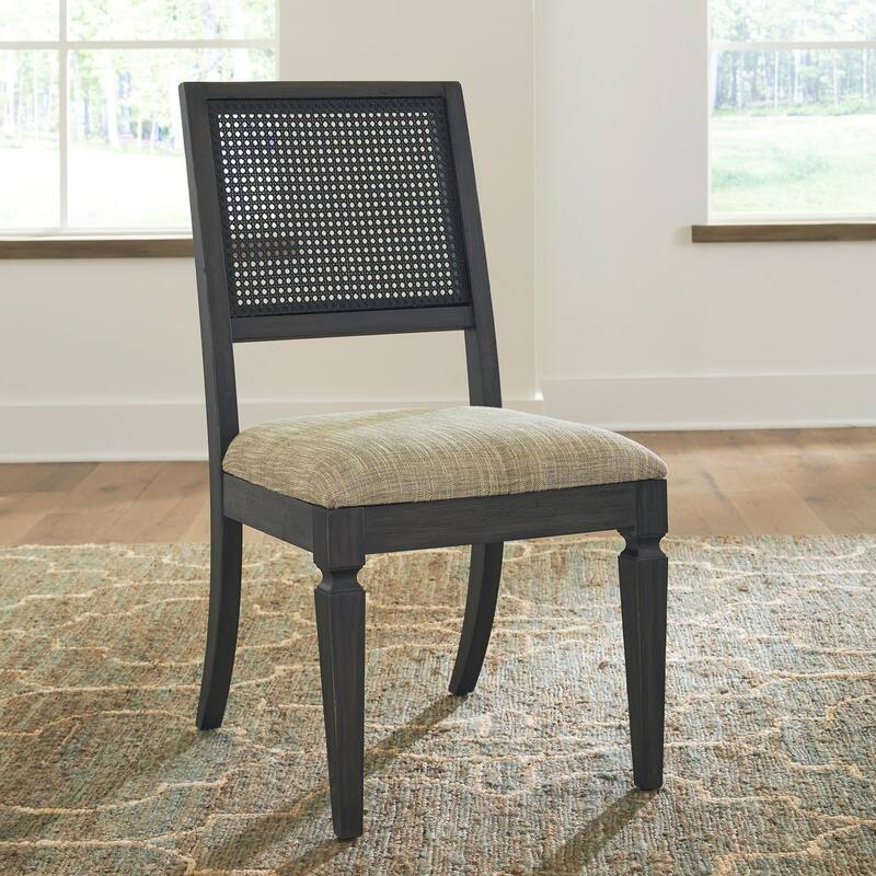 Caruso Heights Blackstone Panel Back Side Chair (Set of 2) - Black