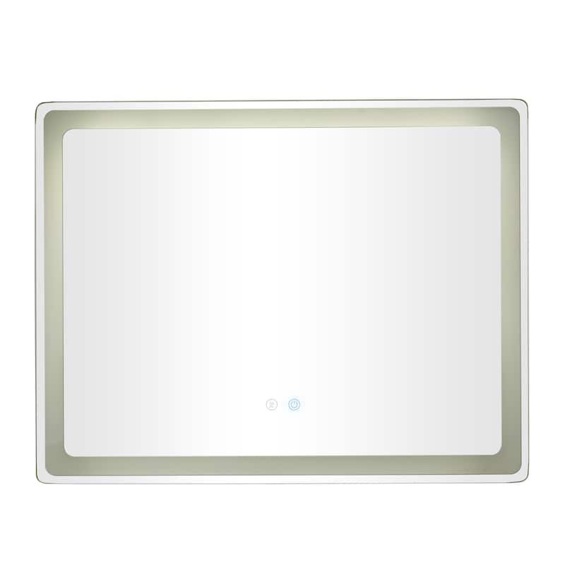 Glass Anti Fog Mirror with LED Light - Silver - Roche River Decor - Silver - 36"W, 28"H