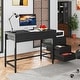 preview thumbnail 36 of 56, Computer Desk with 5 Drawers, Reversible Writing Desk with File Cabinet Printer Stand