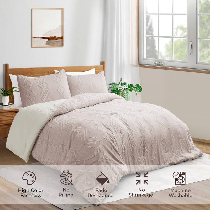 All Season Tufted Clipped Down Alternative Comforter Set