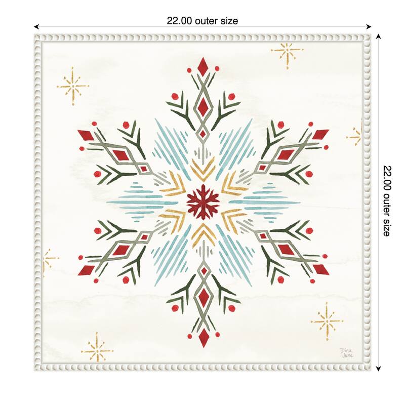 Winter Moment XII by Dina June (22 x 22 in.), Framed Canvas Wall Art Print - Sylvie Beaded White
