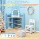 preview thumbnail 4 of 5, 2 in 1 Toddler Vanity Table & Chair Set w/Lighted Mirror for Girls