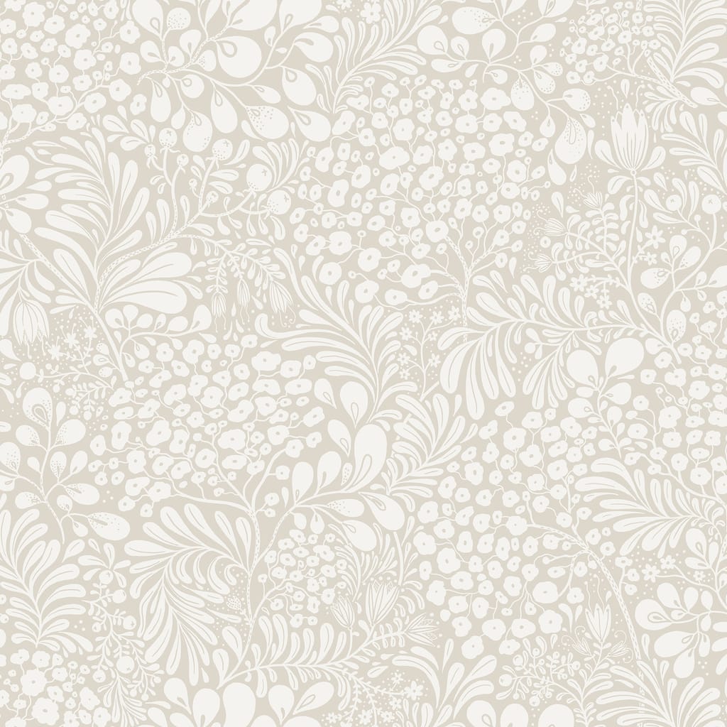 A-Street Prints Siv Grey Botanical Wallpaper