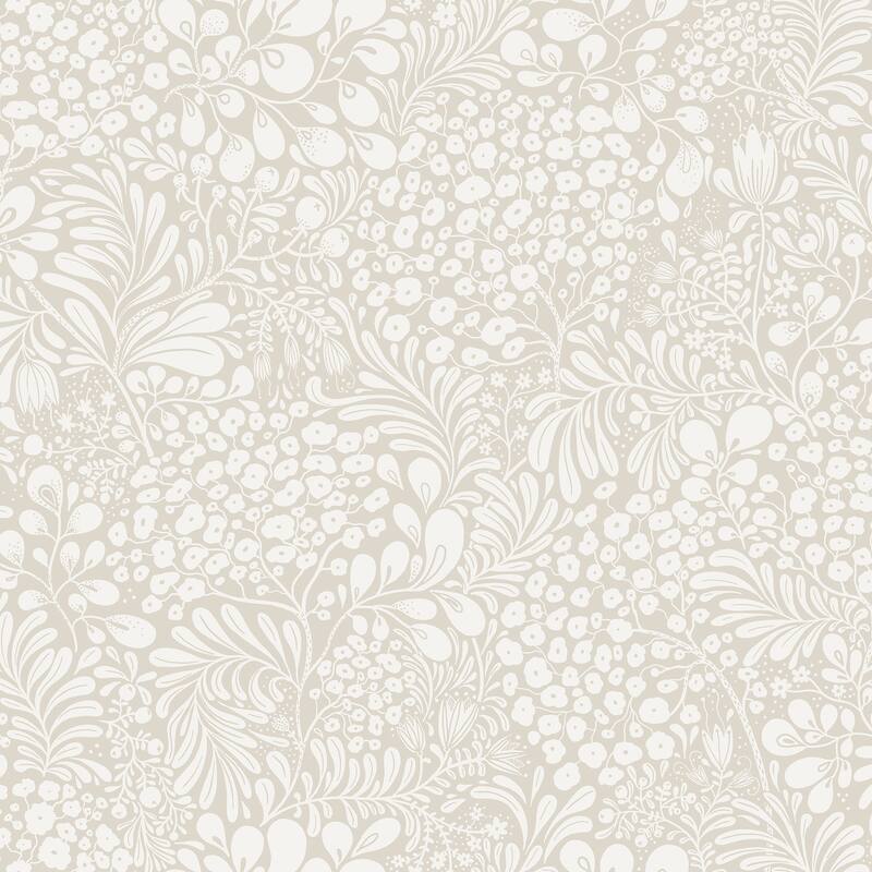 A-Street Prints Siv Grey Botanical Wallpaper