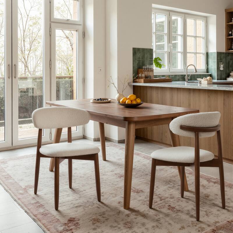 Art Leon Set of 2 Upholstered Accent Dining Chairs with Solid Wood Frame