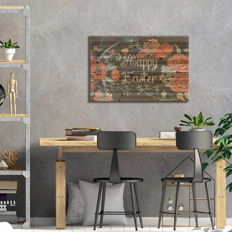 Chalkboard Easter Collection A Print On Wood by Vision Studio - Multi-Color
