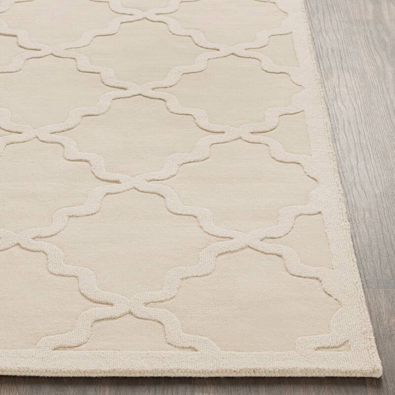 Hand-Tufted Amy Tone-on-Tone Lattice Wool Area Rug
