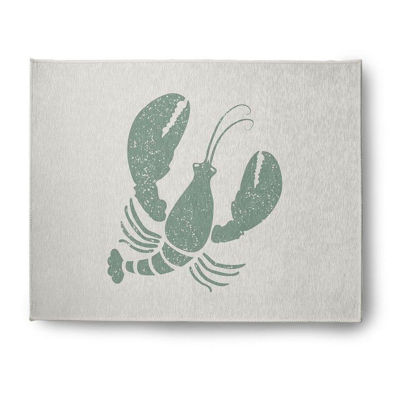 Lobster Nautical Indoor/Outdoor Rug - Sage and White - 8' x 10'
