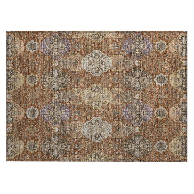 Machine Washable Indoor/ Outdoor Traditional Tracey Chantille Rug