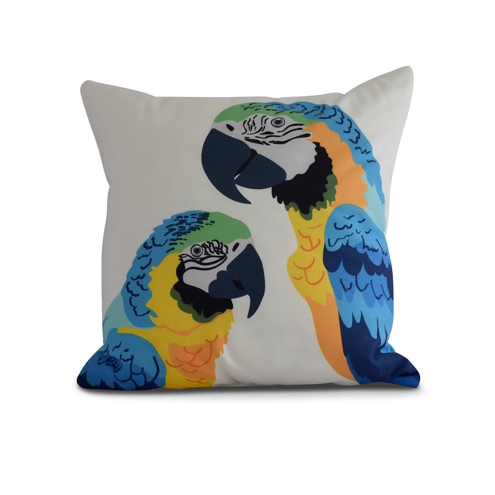18 x 18 Inch Macaw Close Up Animal Print Outdoor Pillow