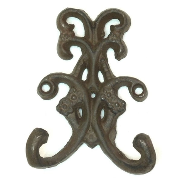 Set of 6 Rust Double Floral Hooks