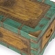 preview thumbnail 3 of 8, Nador Hand-Painted Brass Inlay Storage Trunk Coffee Table
