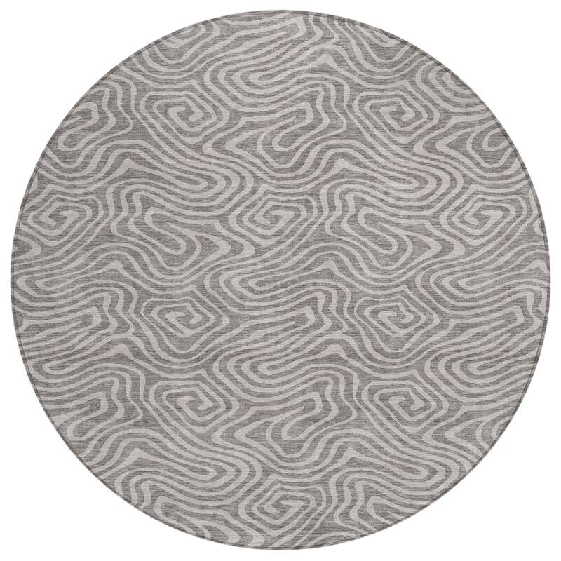 Machine Washable Indoor/ Outdoor Modern Trance Chantille Rug
