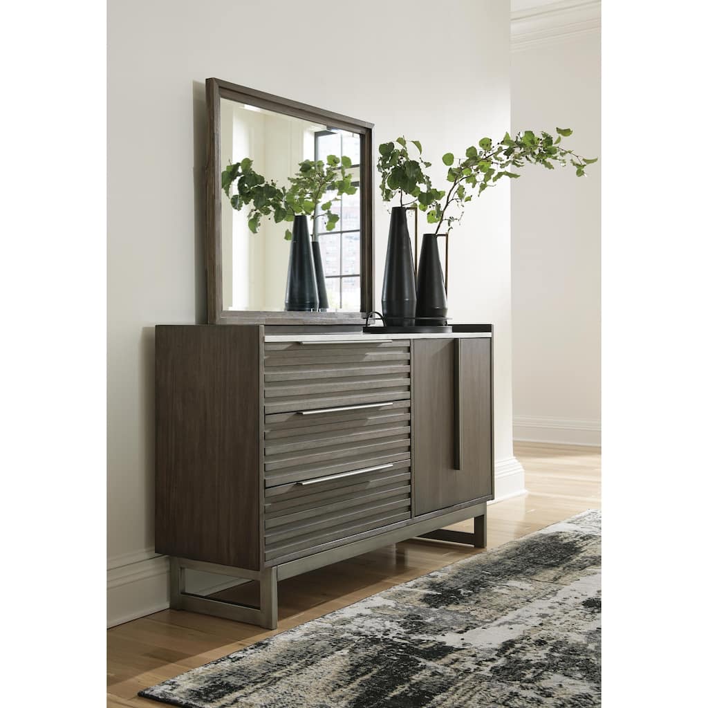 Signature Design by Ashley Arkenton Dark Brown/White Dresser and Mirror