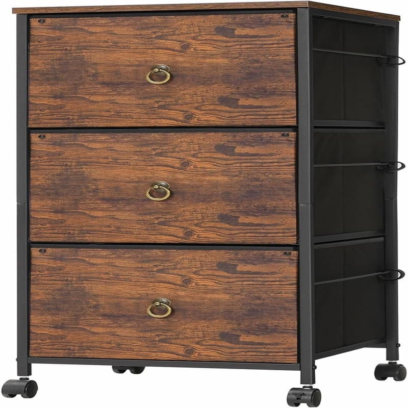 3-Drawer File Cabinet - 15.7"D x 15.7"W x 38.1"H