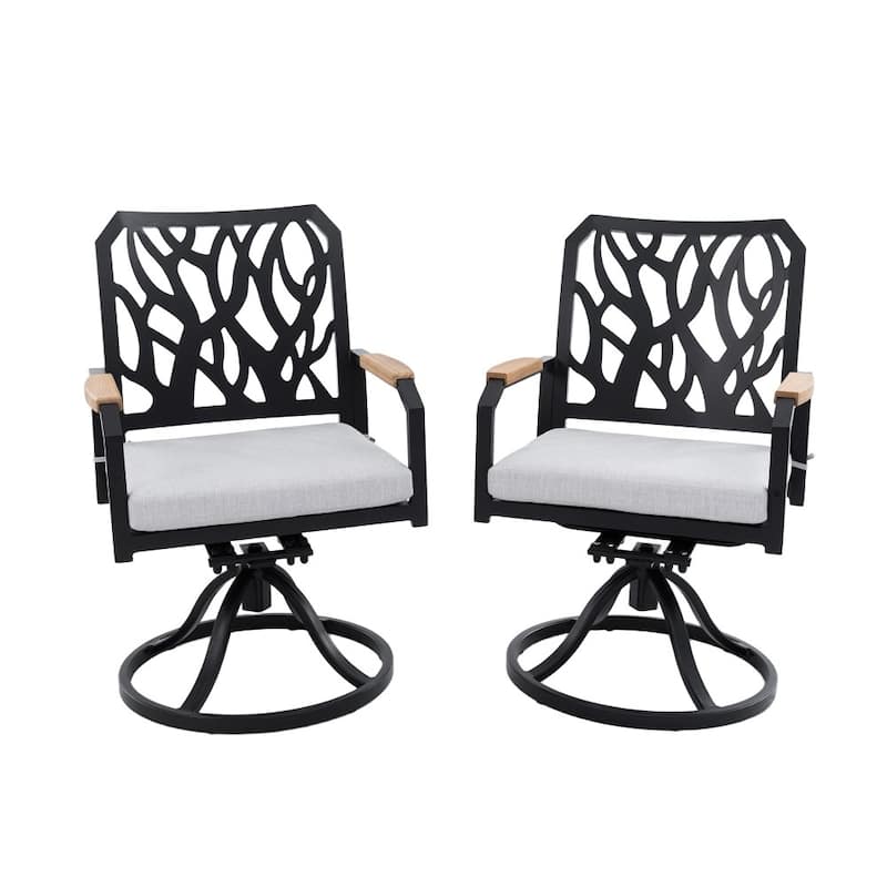 Patio Aluminum Swivel Rocker Chairs with Sunbrella Fabric Cushions( Set of 2)