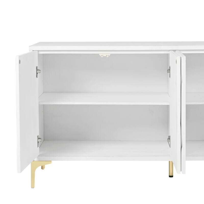 4-Door Sideboard Buffet Cabinet with Handleless Press-to-Open Design